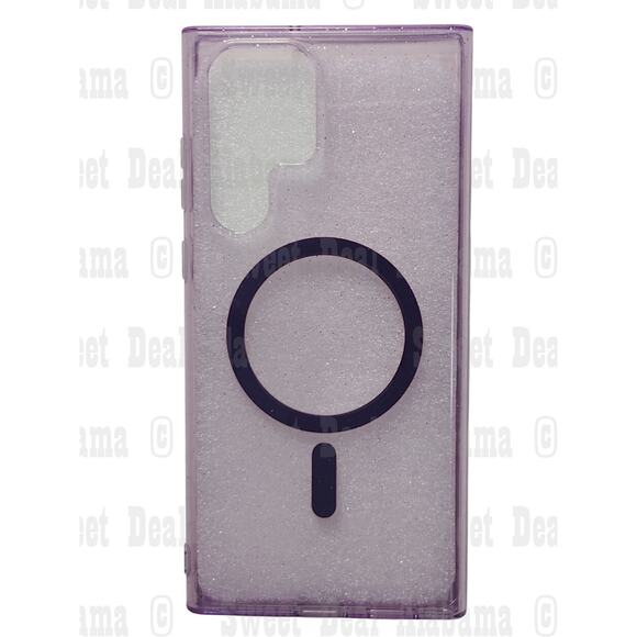 Magnetic Case - For Samsung Galaxy S22 Ultra - Glitter Purple, Shockproof - Picture 3 of 4